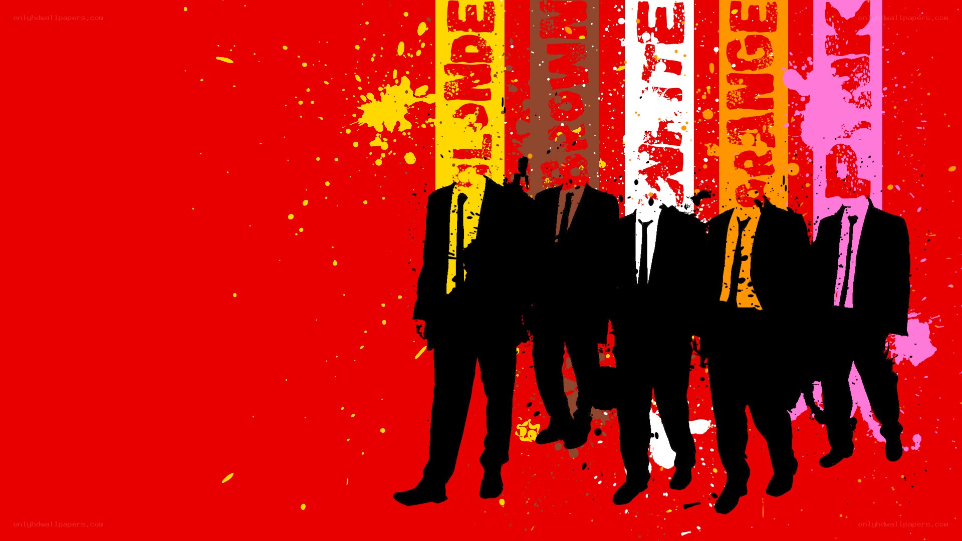 band silhouettes on red