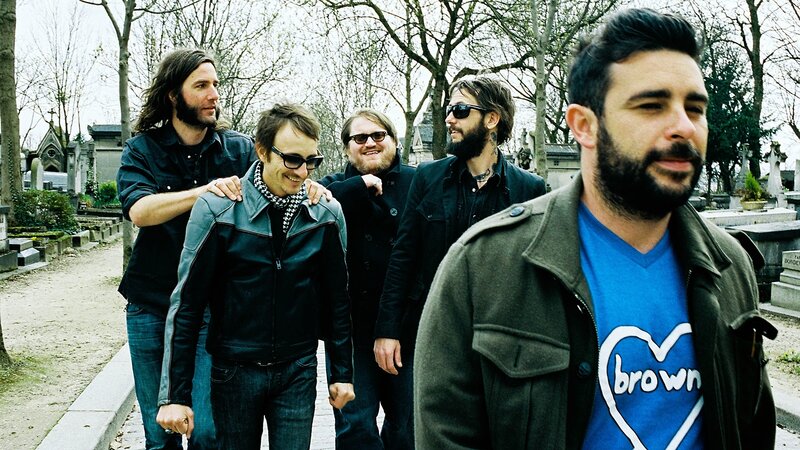 band walking in cemetery