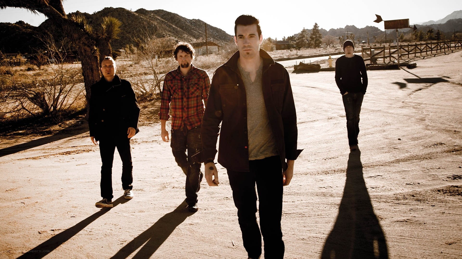band walking in desert