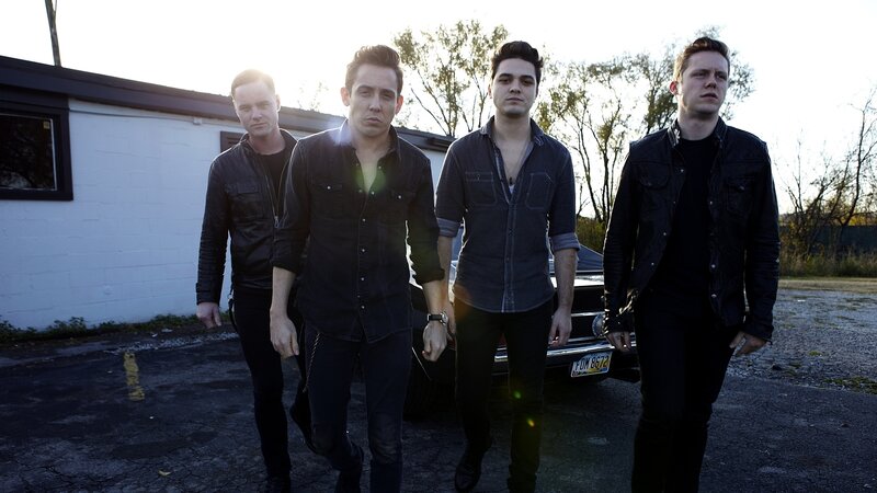 band walking in parking lot