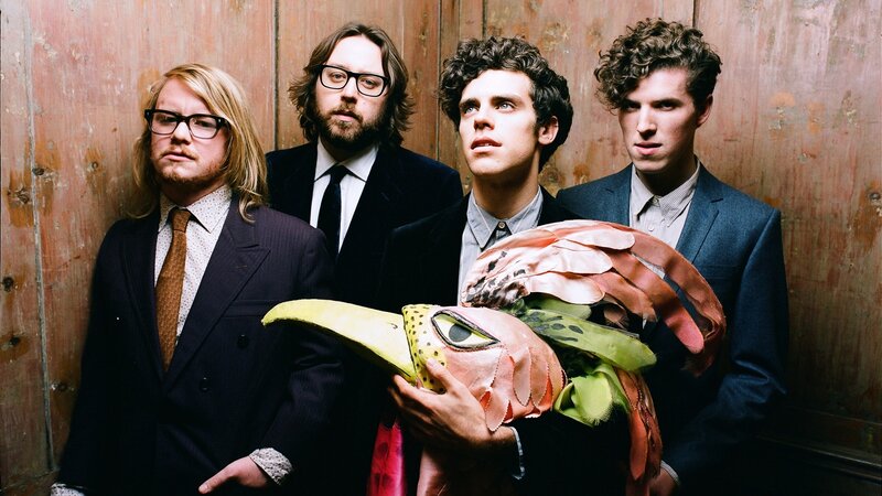 band with bird mask
