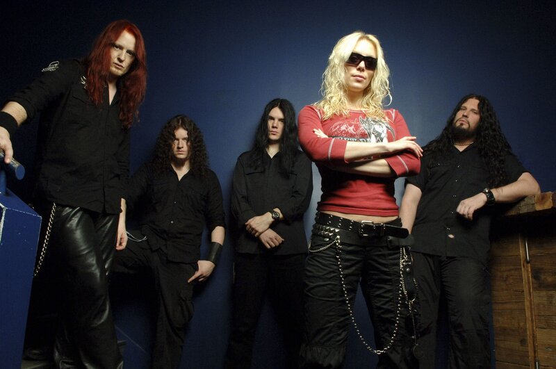 band with blonde woman