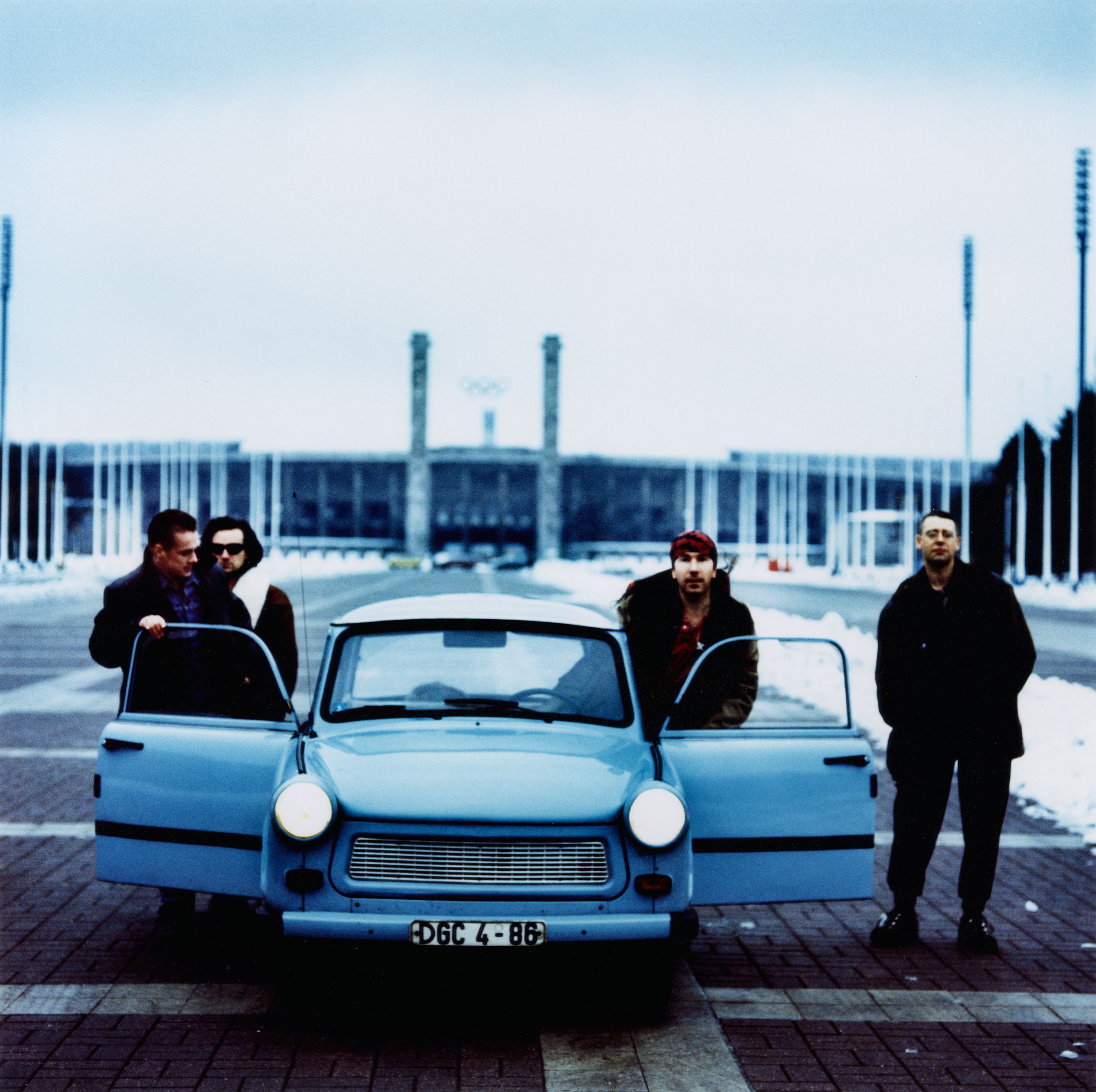 band with car at stadium
