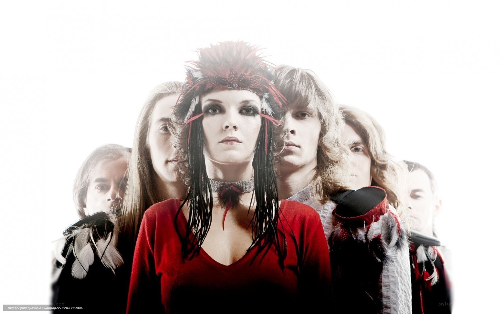 band with feathered headpiece