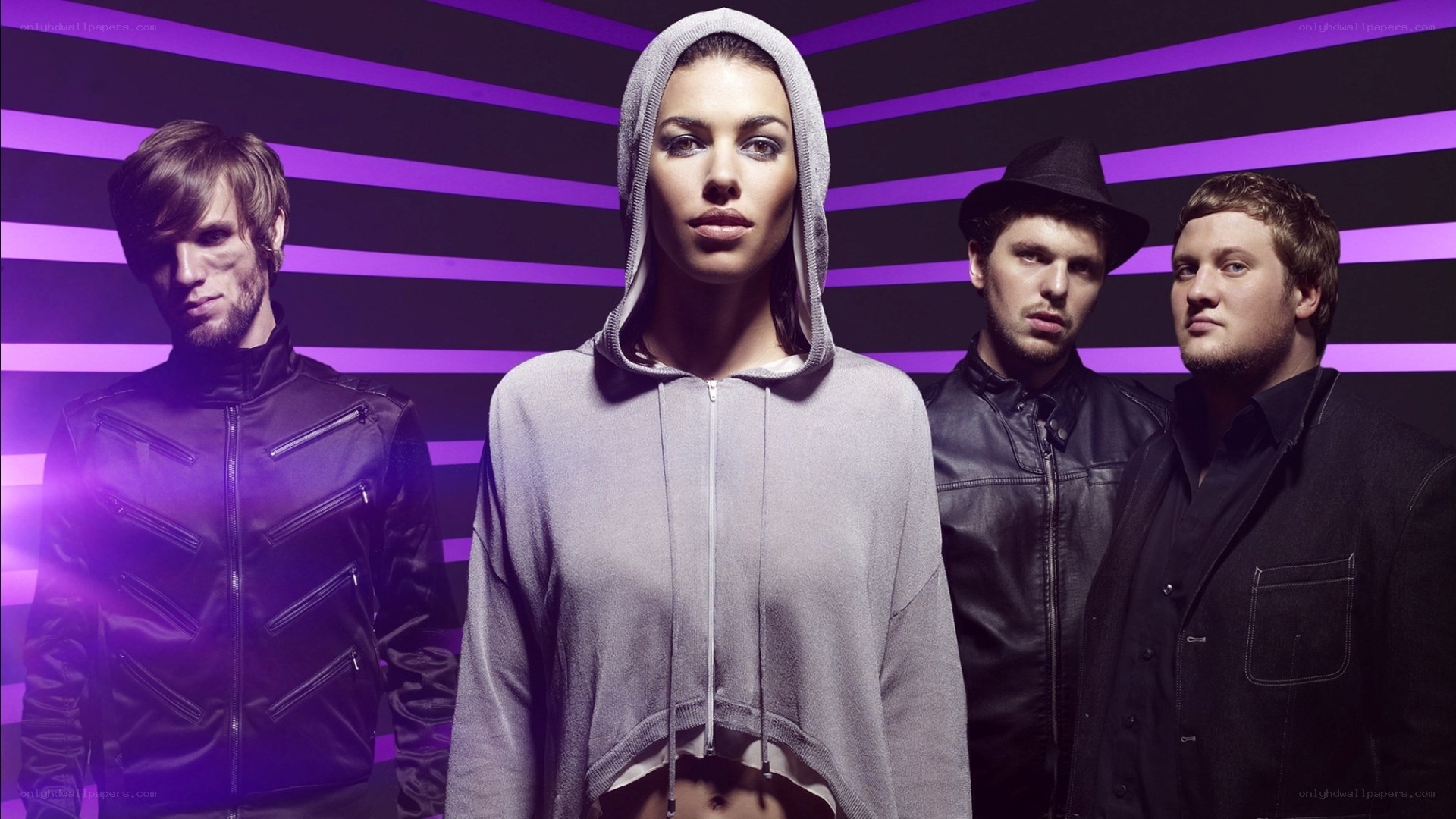 band with female lead in hoodie