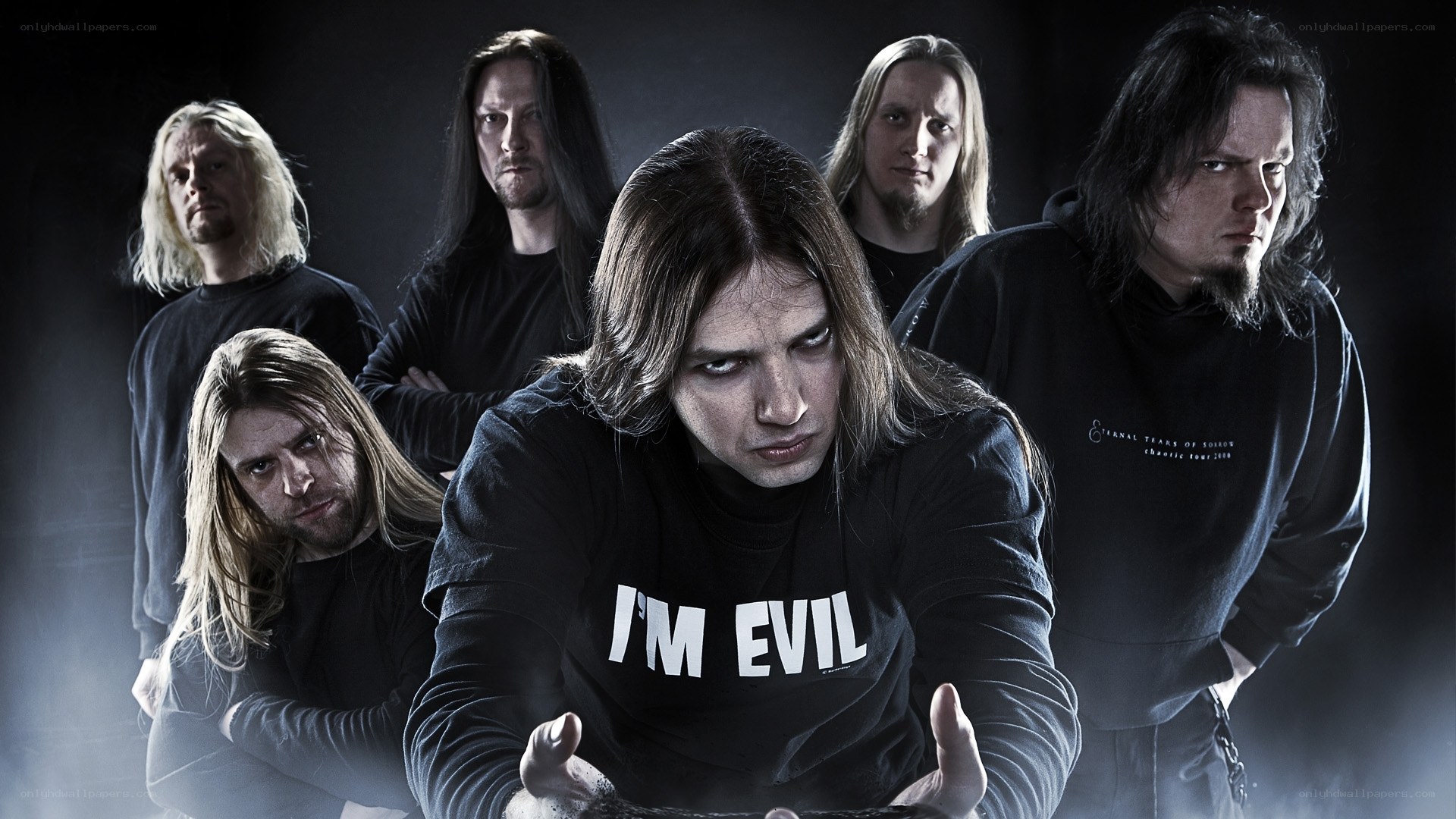 band with I'M EVIL shirt
