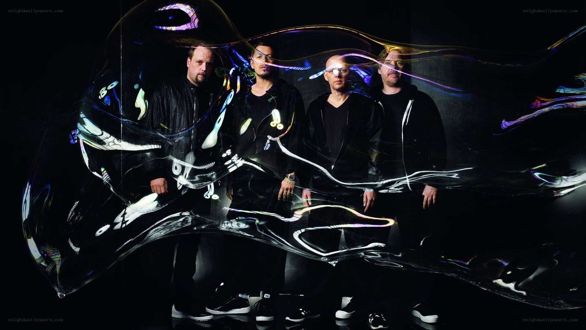 band with light trails