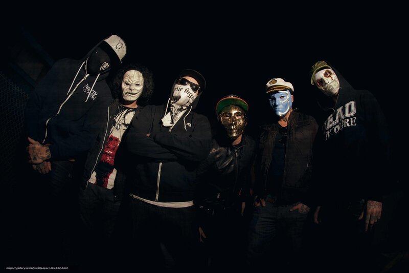 band with masks and hoodies
