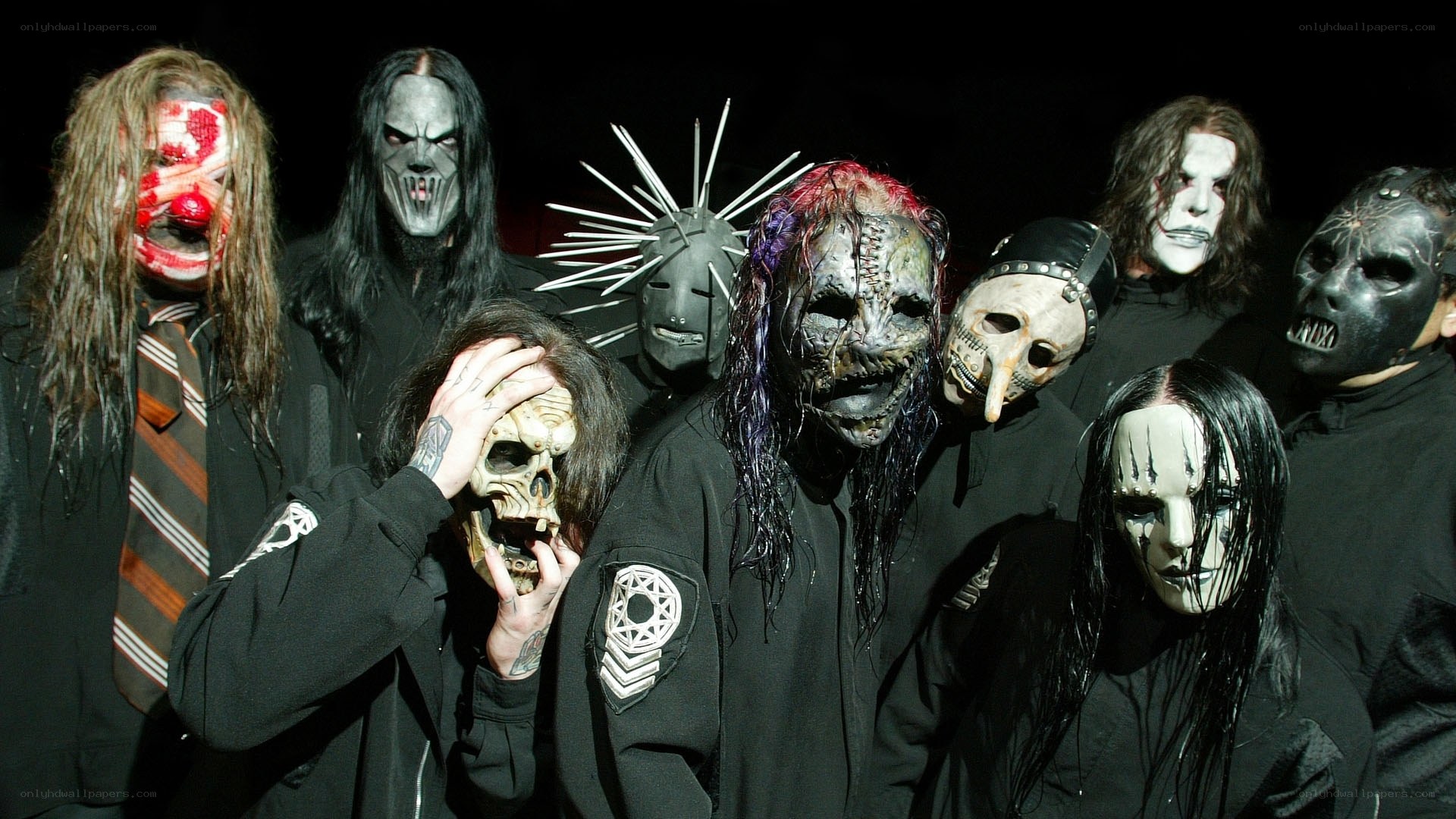 band with masks and makeup