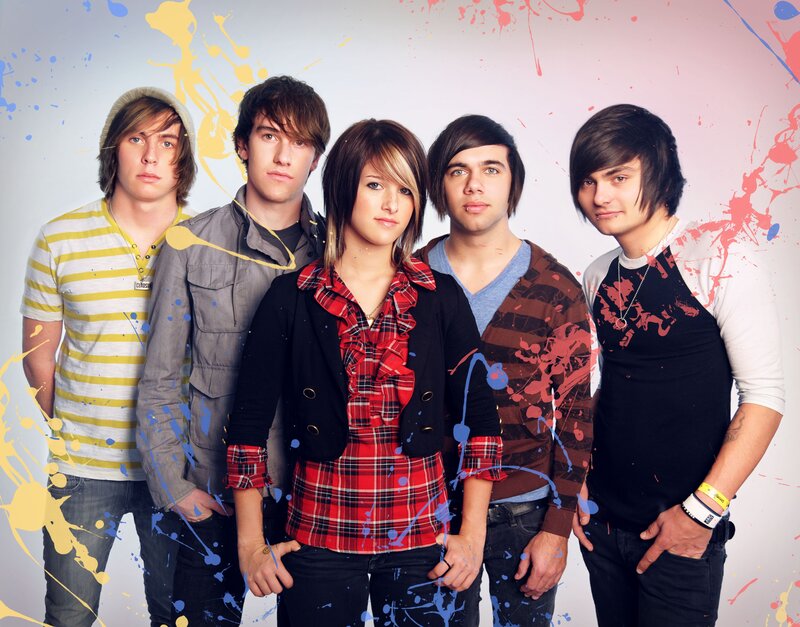 band with paint splatters