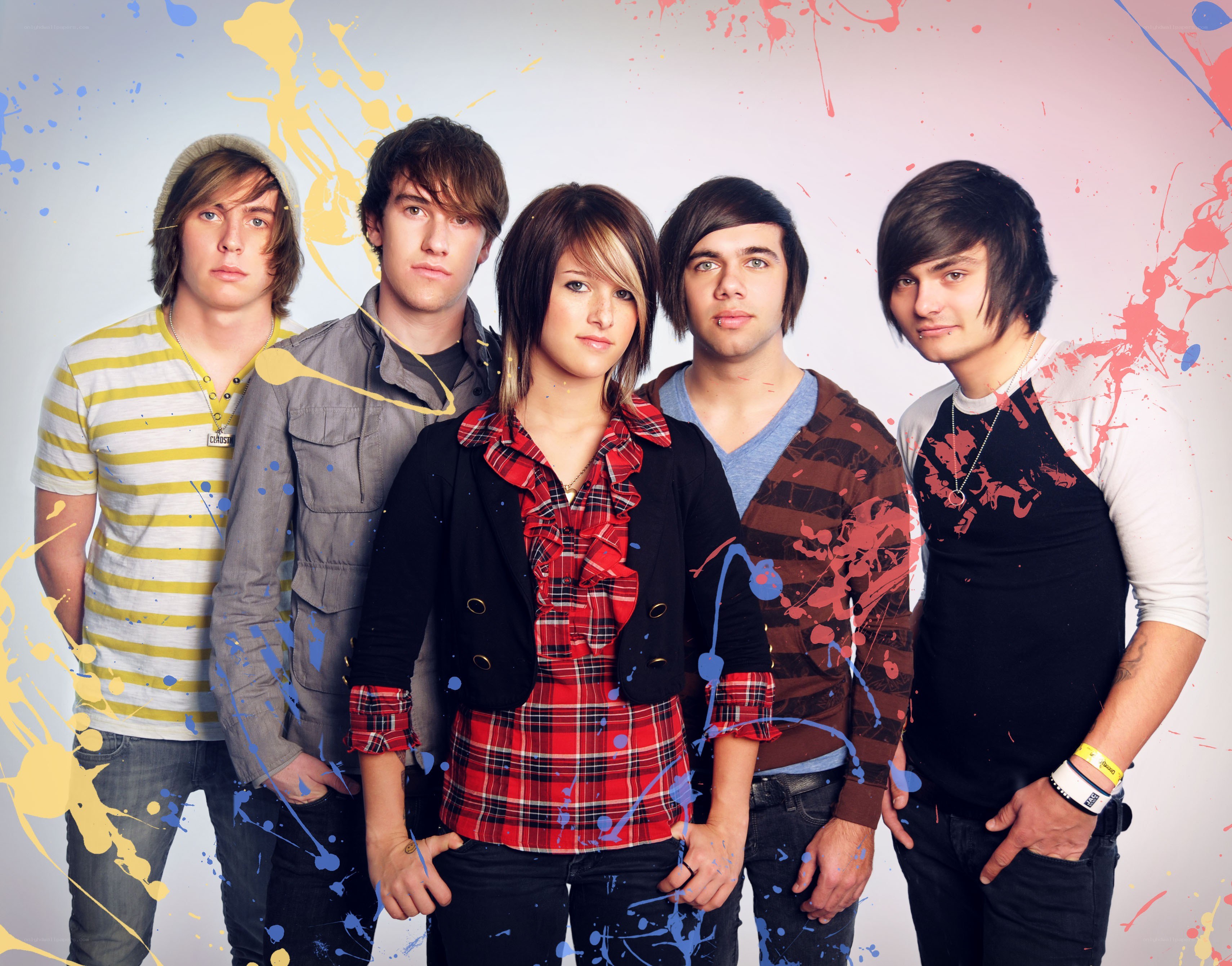 band with paint splatters