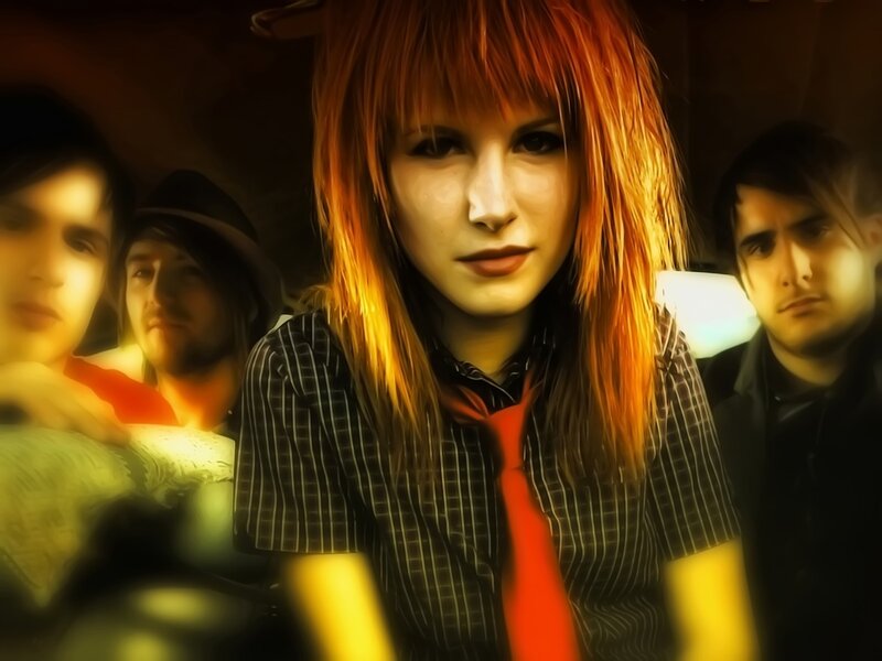 band with red-haired woman