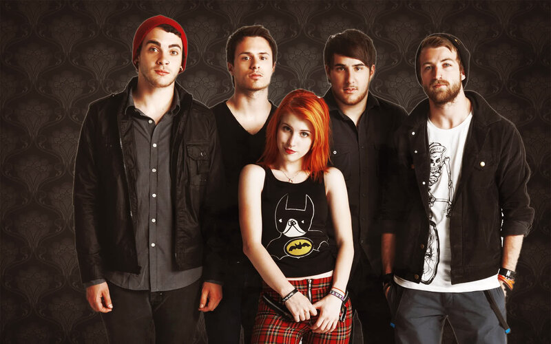 Band with Red-haired Woman — Black, Serious