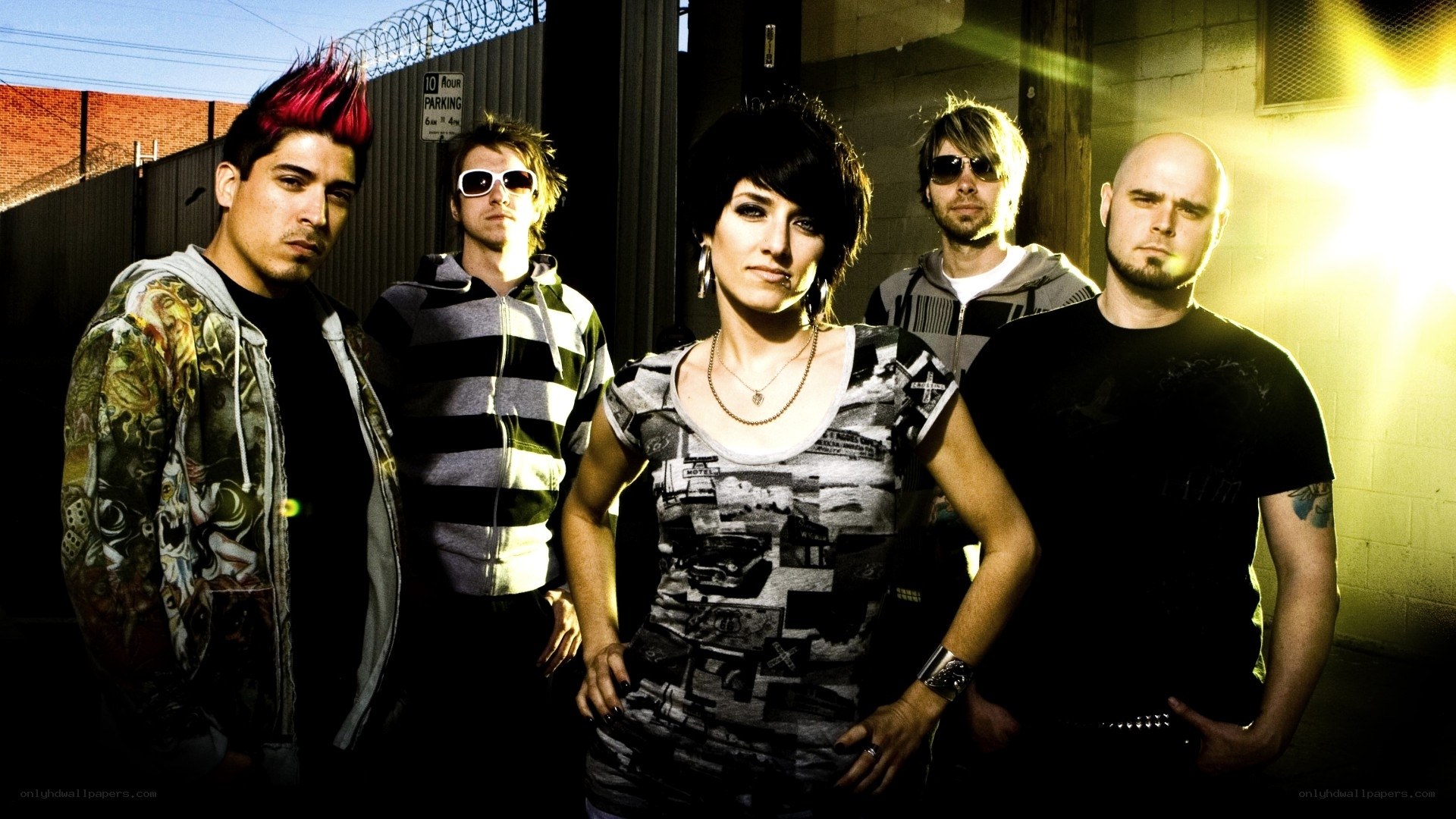 band with red mohawk
