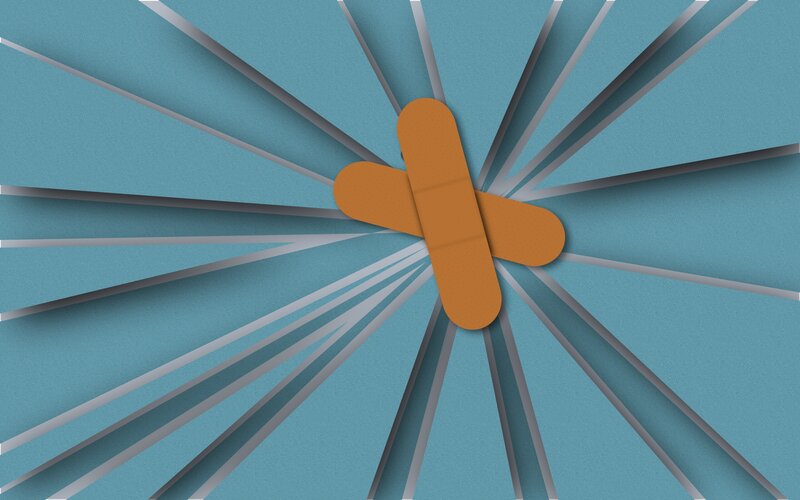 bandage on blue background