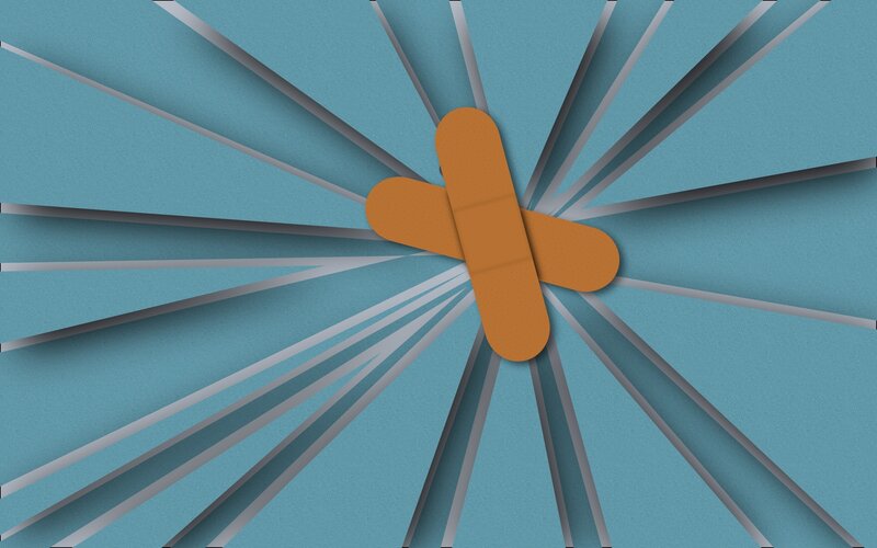 bandage on blue background