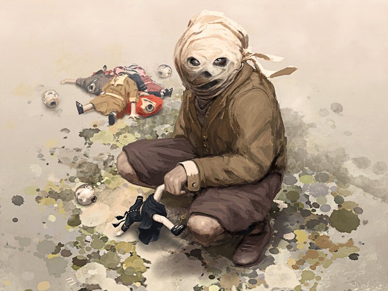 Bandaged Figure with Dolls