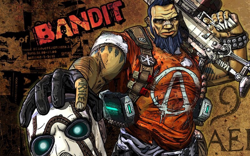 Bandit Character Holding Skull