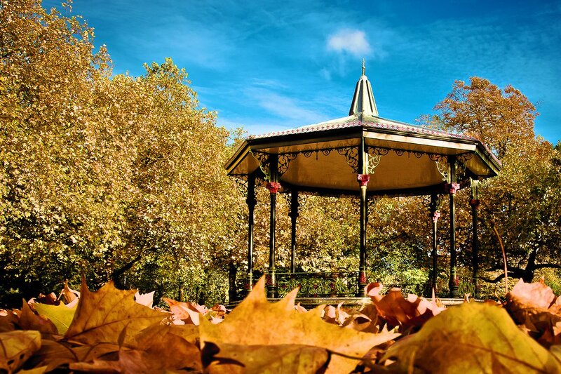 Bandstand in Autumn Park
