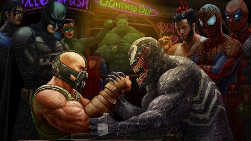 Bane and Venom Arm-wrestling