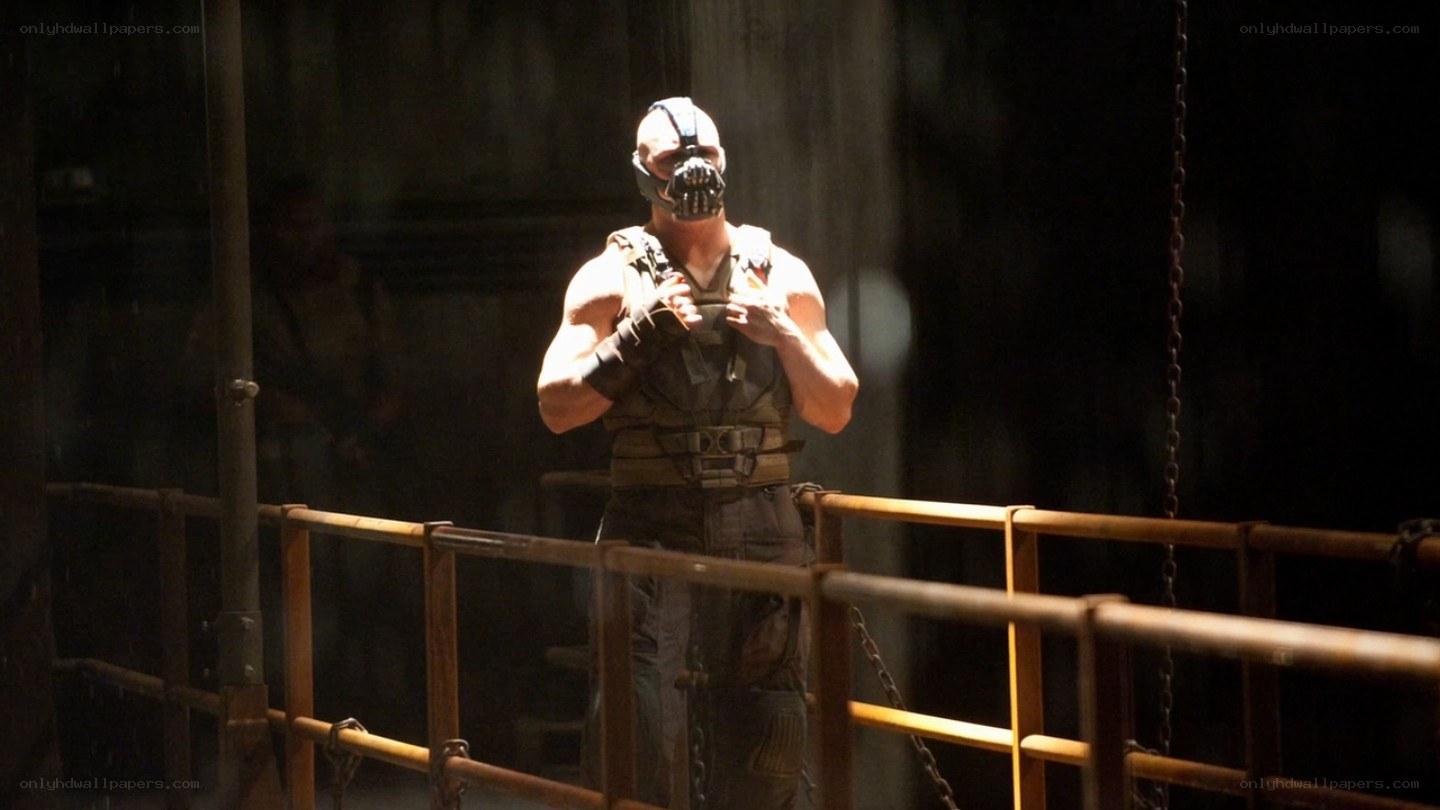 Bane in a dark industrial setting