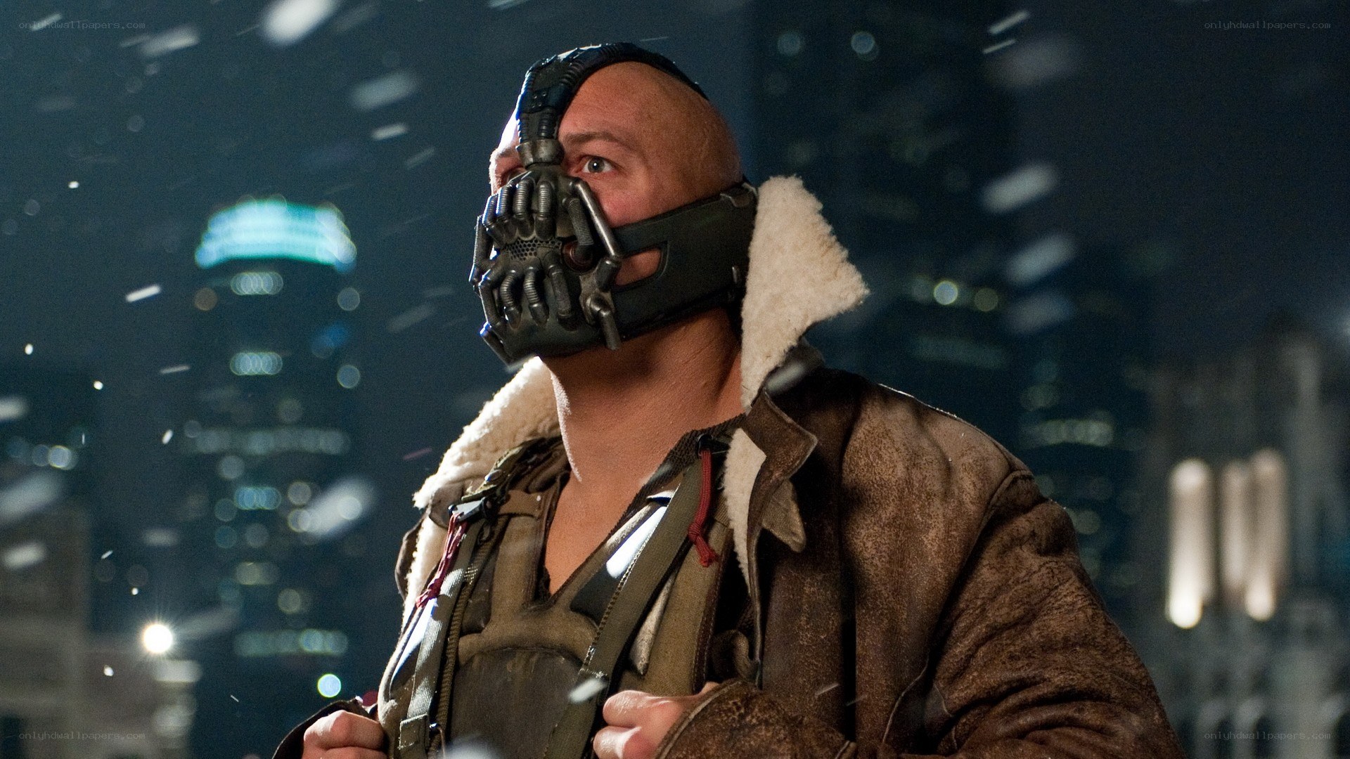 Bane in the snow at night