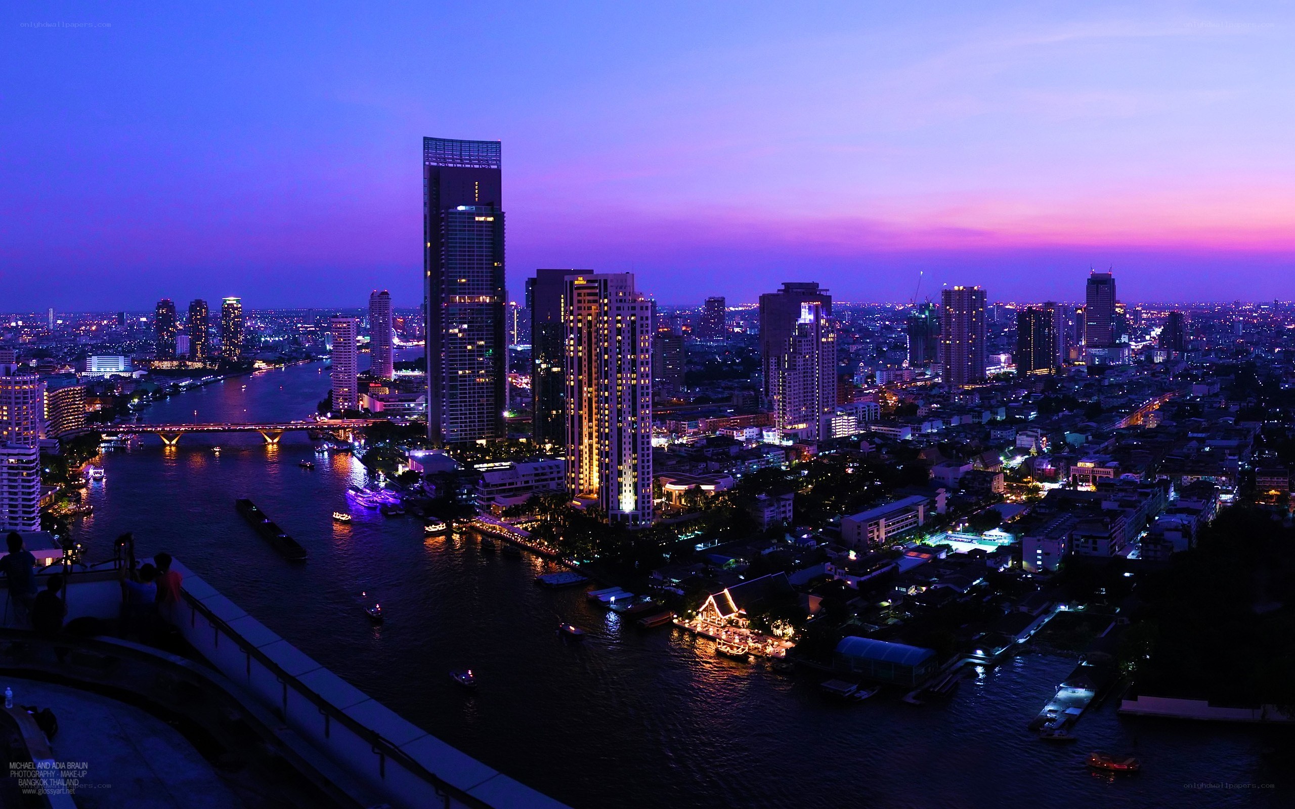 Bangkok skyline at dusk