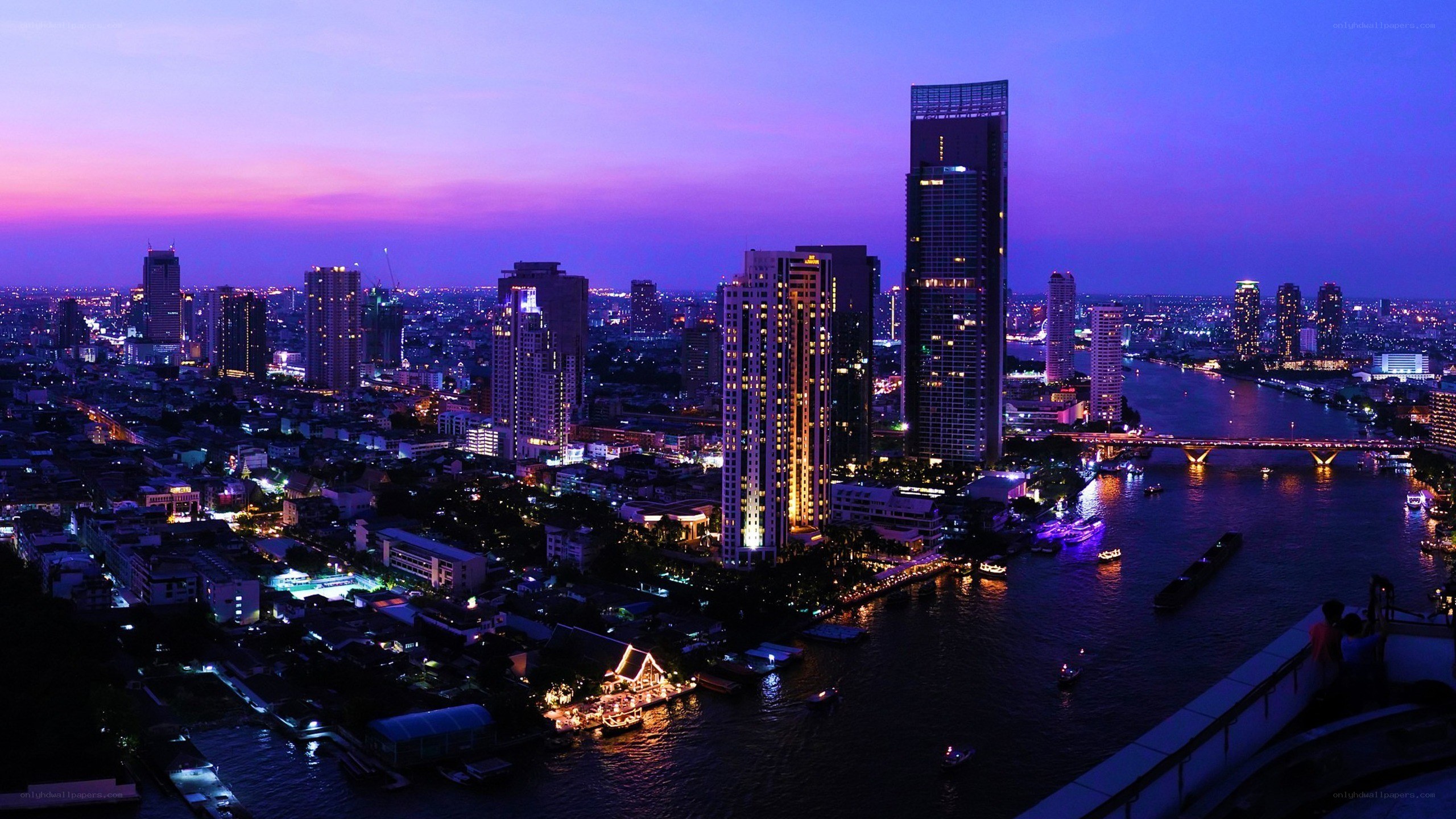 Bangkok skyline at dusk