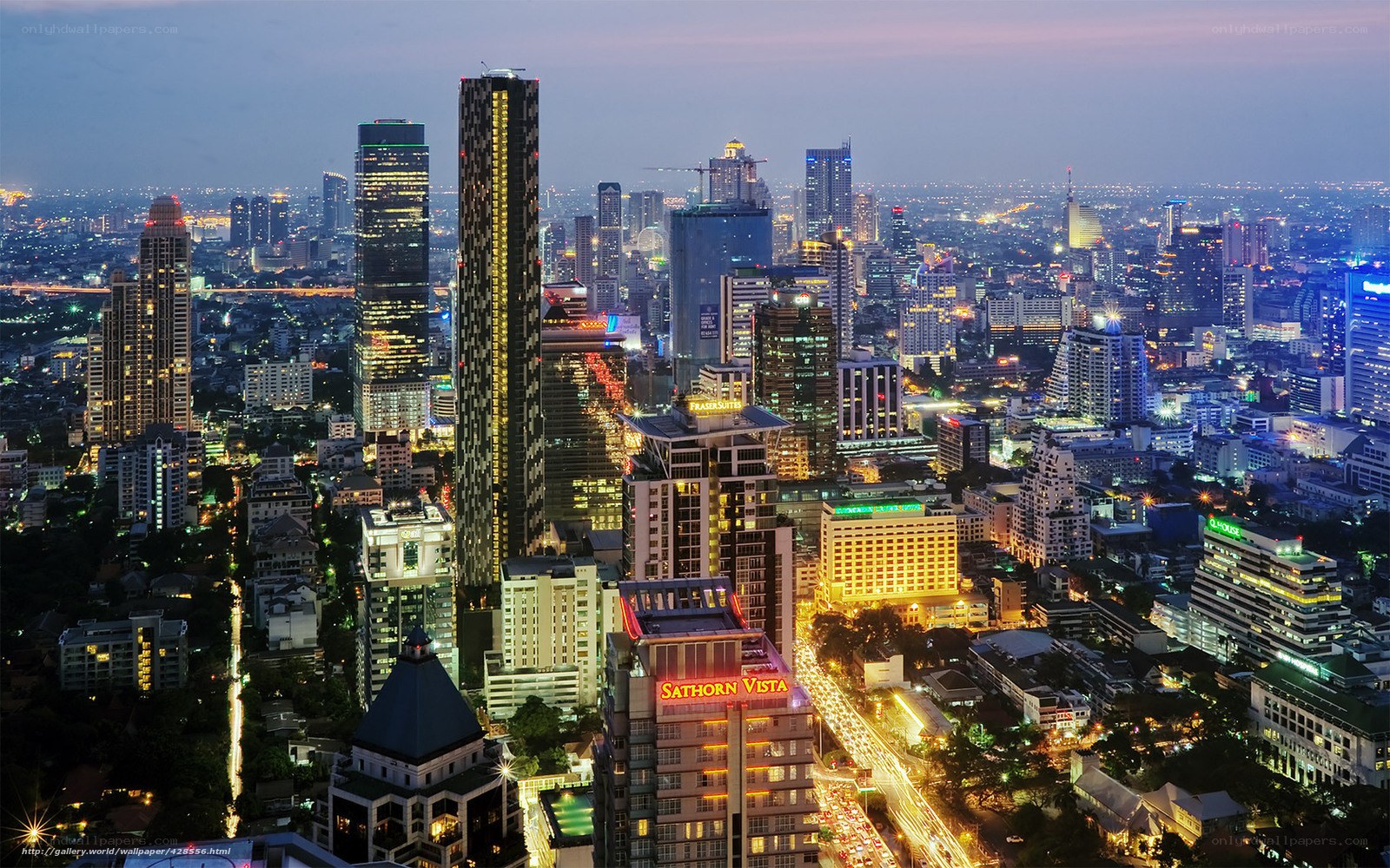 Bangkok skyline at dusk