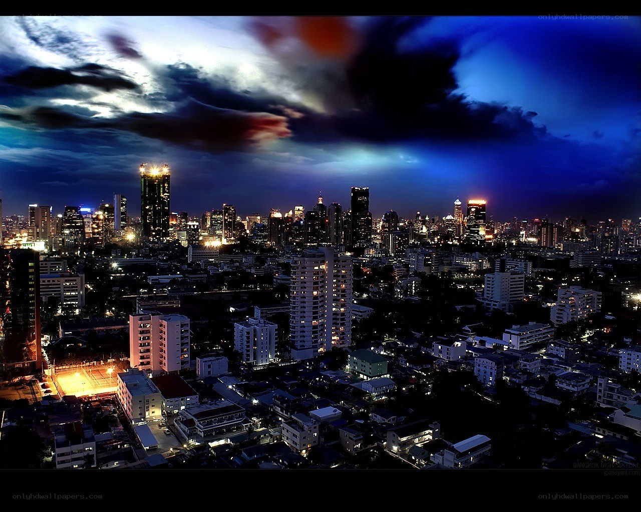 Bangkok skyline at night