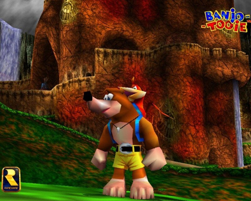 Banjo and Kazooie in a cave