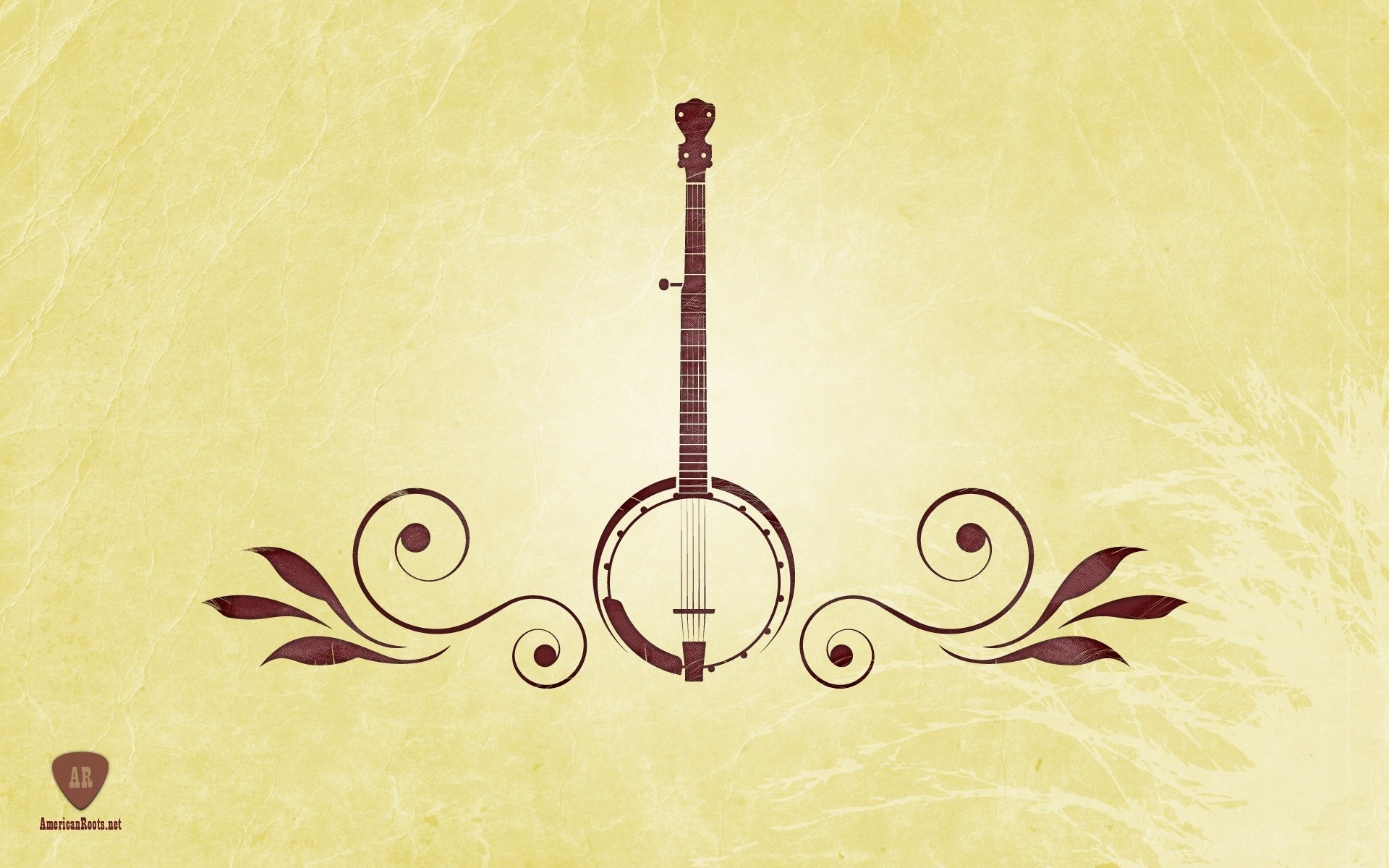Banjo with floral design