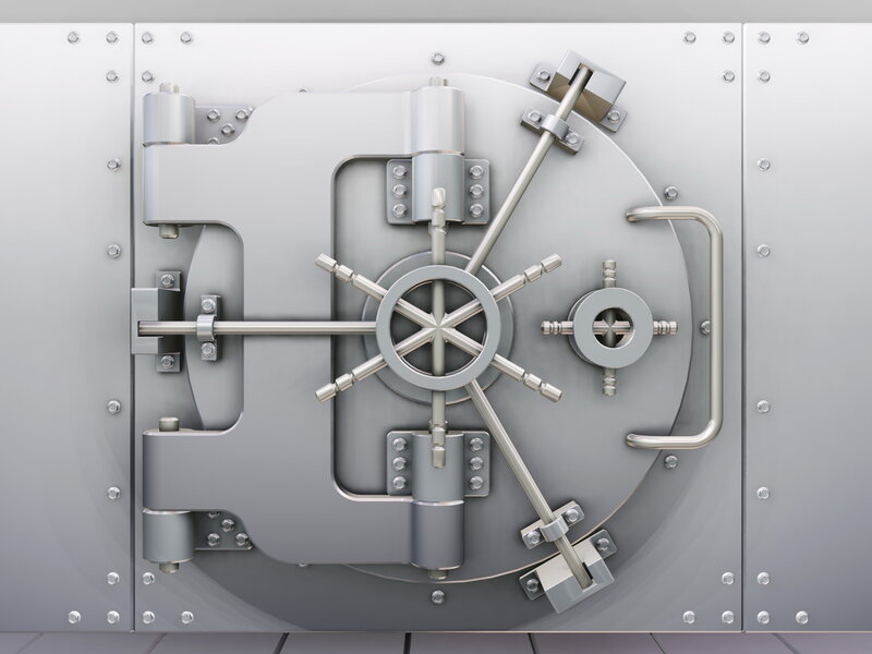 Bank Vault Door — Gray, Secure
