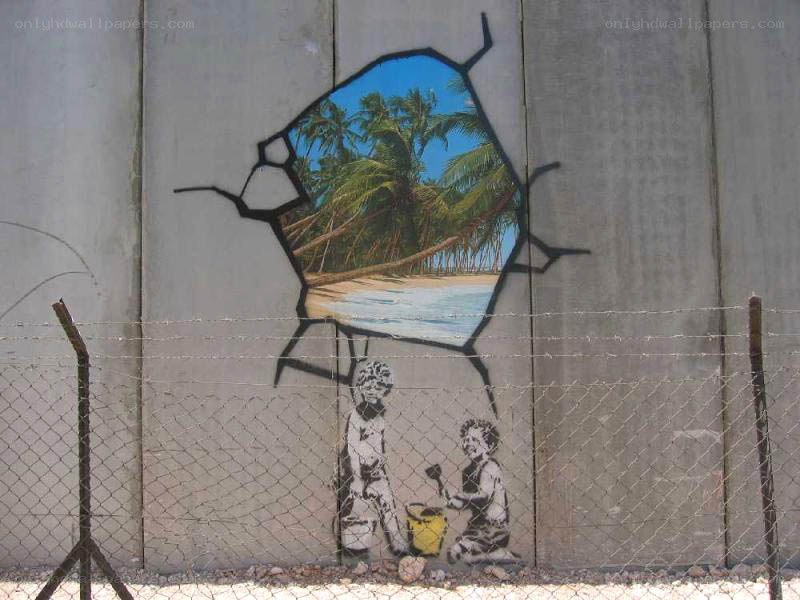 Banksy beach mural