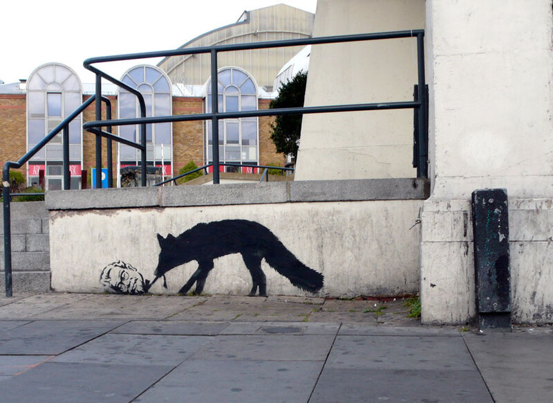 Banksy fox graffiti artwork