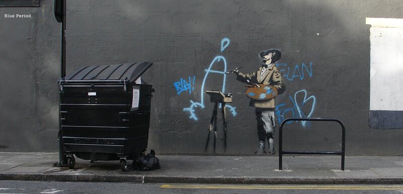 Banksy graffiti on a city wall