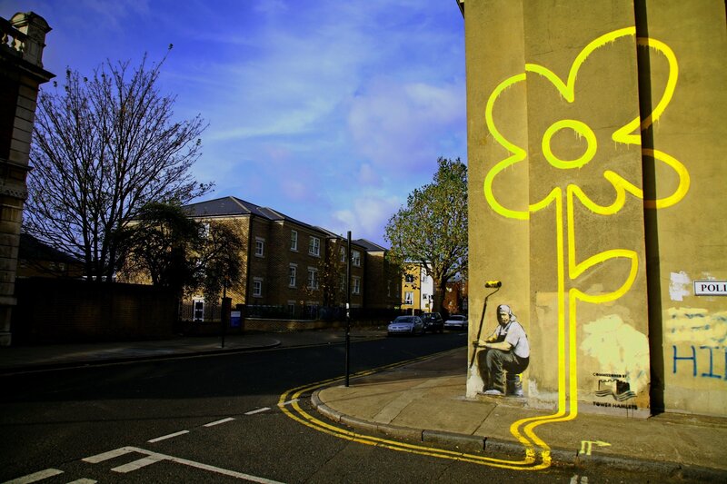 Banksy graffiti on a London street