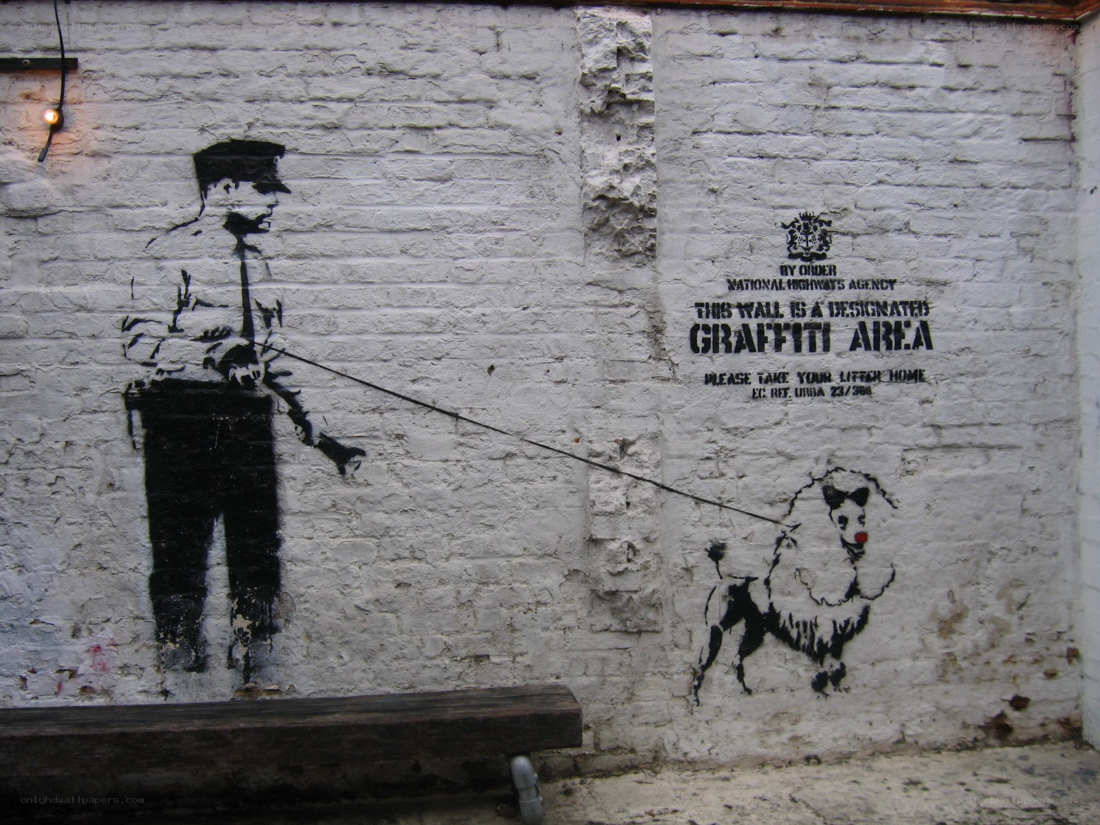 Banksy graffiti on a wall