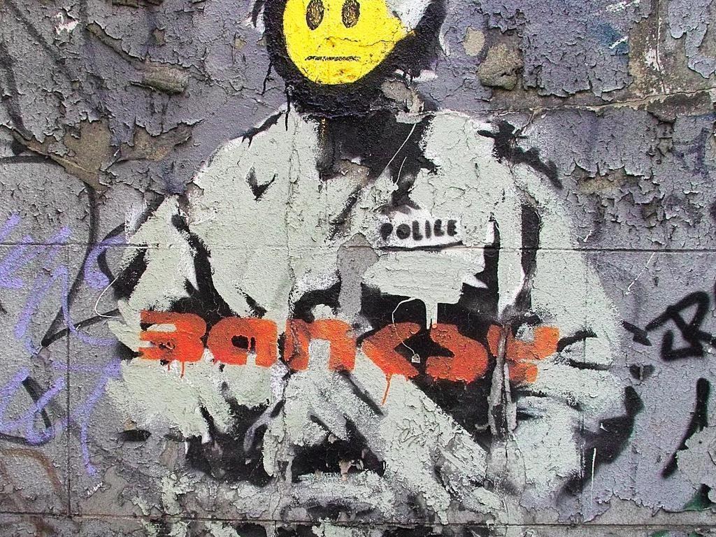 Banksy graffiti on a wall