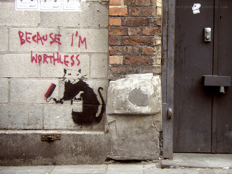 Banksy graffiti on a wall