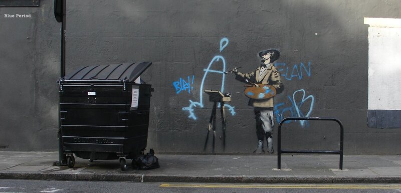 Banksy graffiti on city wall