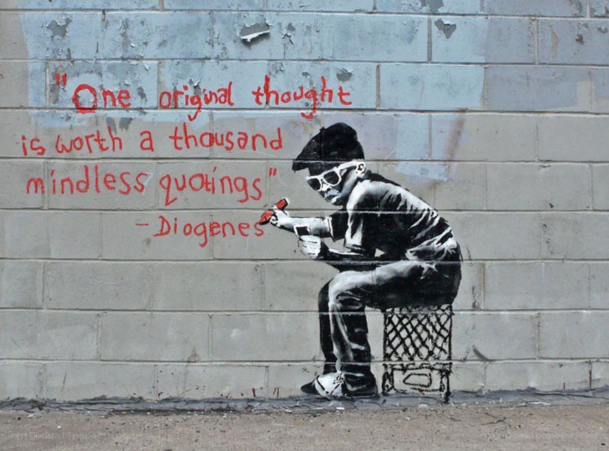 Banksy graffiti with quote