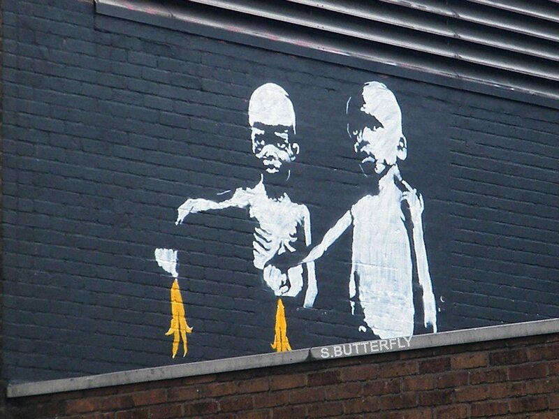 Banksy mural of children