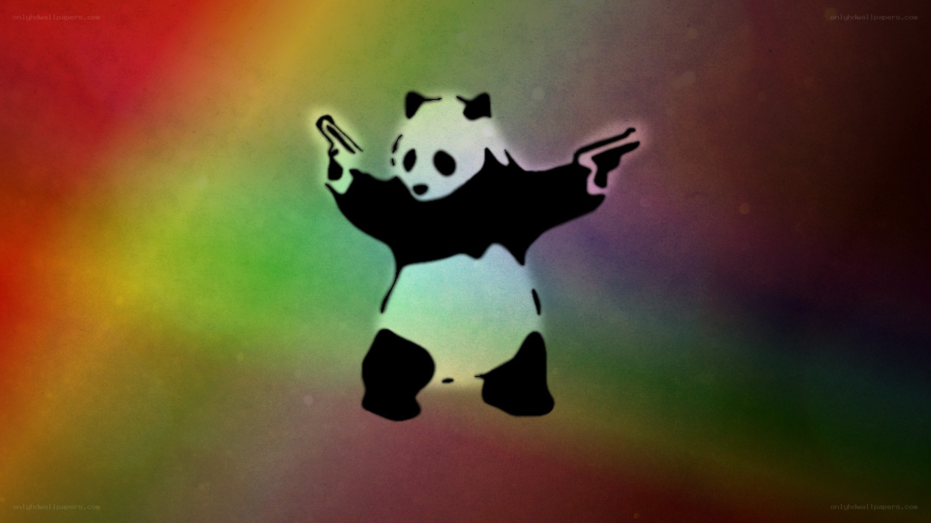 Banksy panda with guns