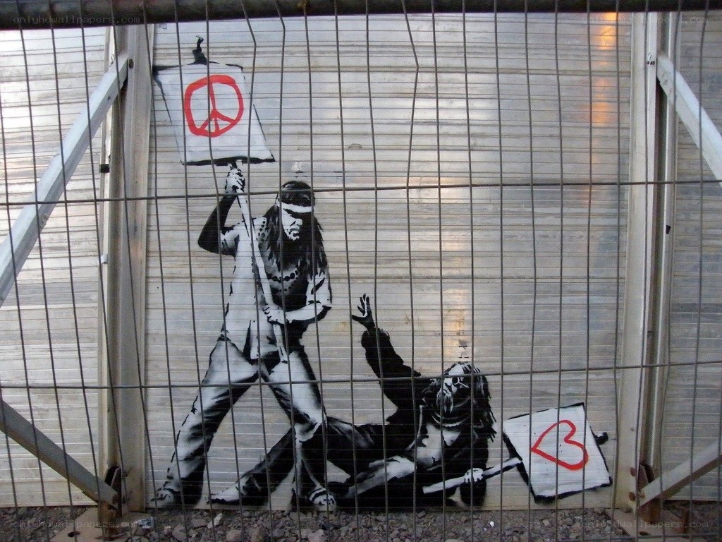 Banksy protest graffiti