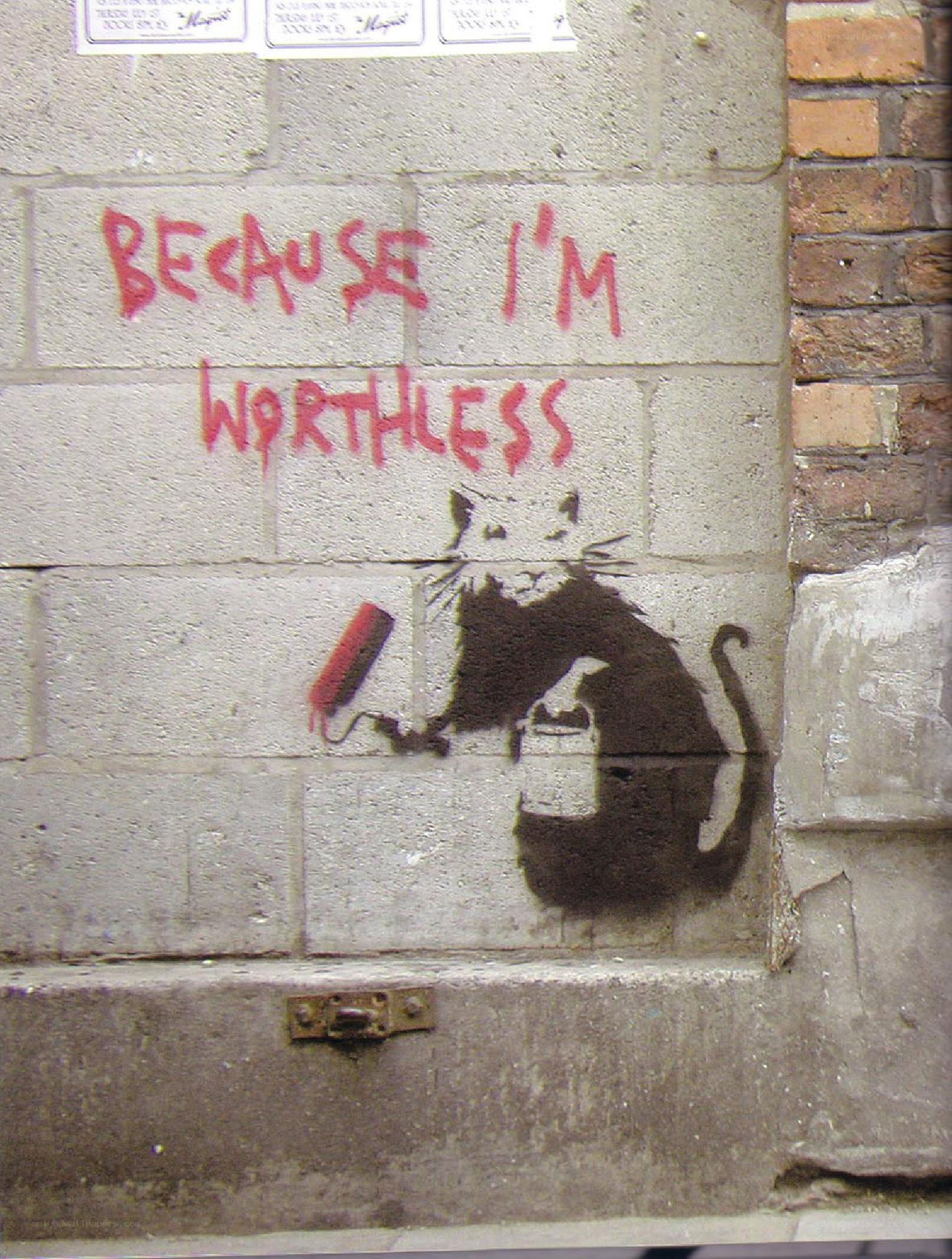 Banksy rat graffiti