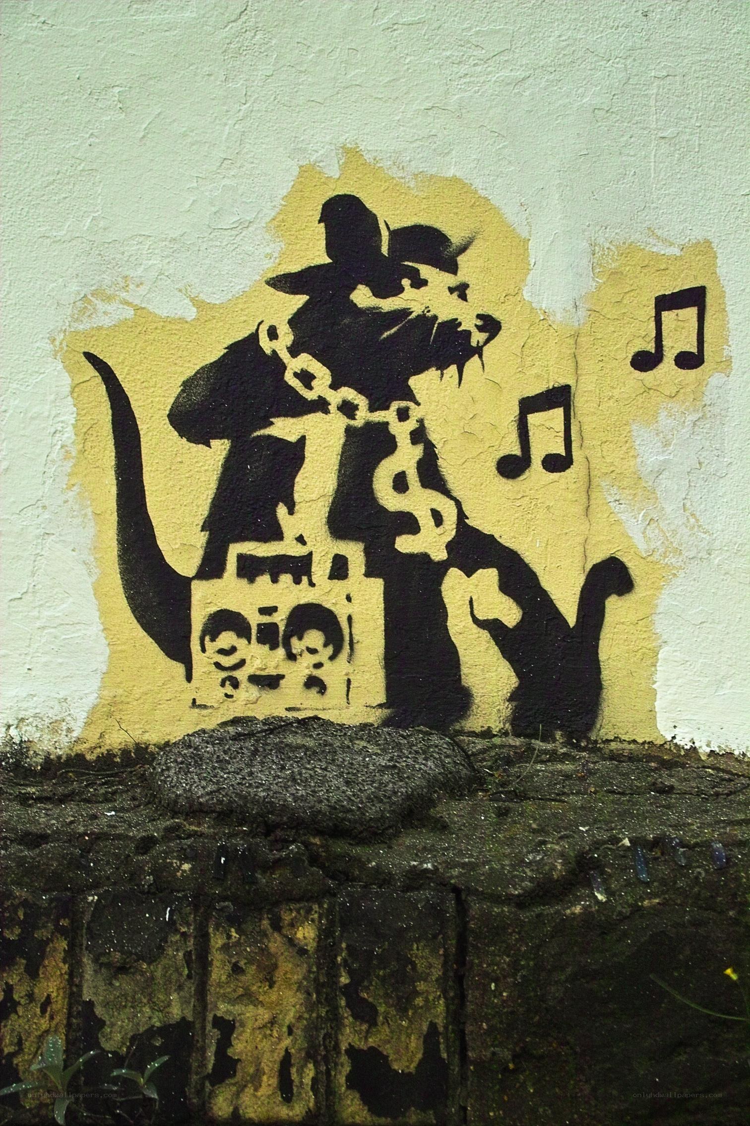 Banksy rat graffiti