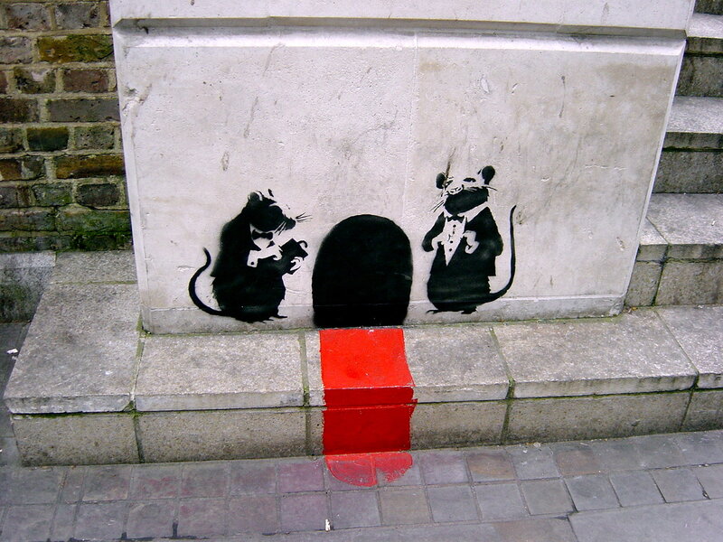 Banksy rat graffiti art