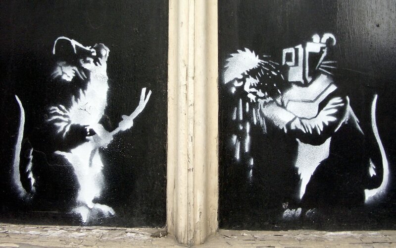 Banksy rat graffiti art