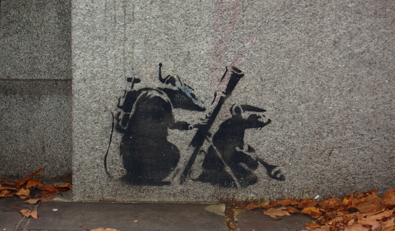 Banksy rat graffiti